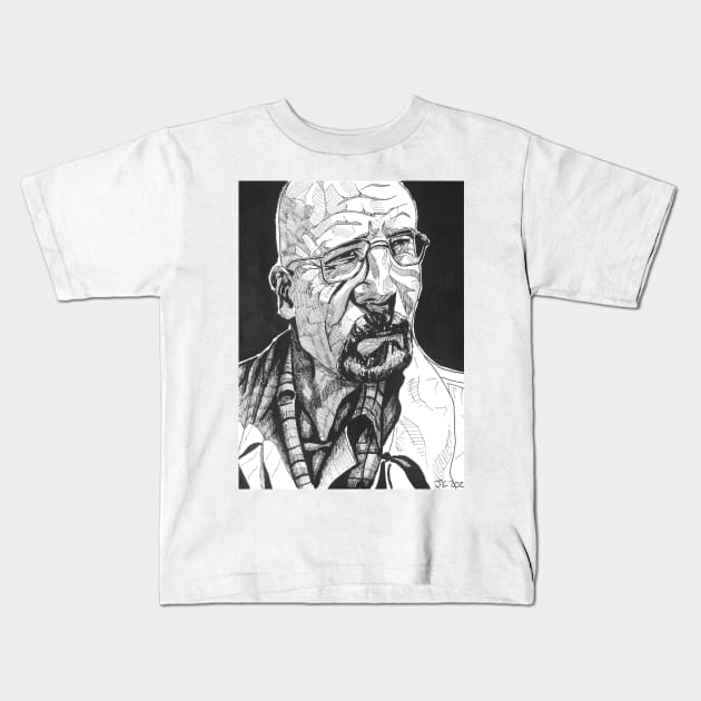 Breaking Bad "Ozymandias" Walter White portrait (original) Kids T-Shirt by StagArtStudios